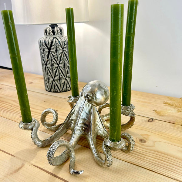 Silver Octopus Candle Holder
