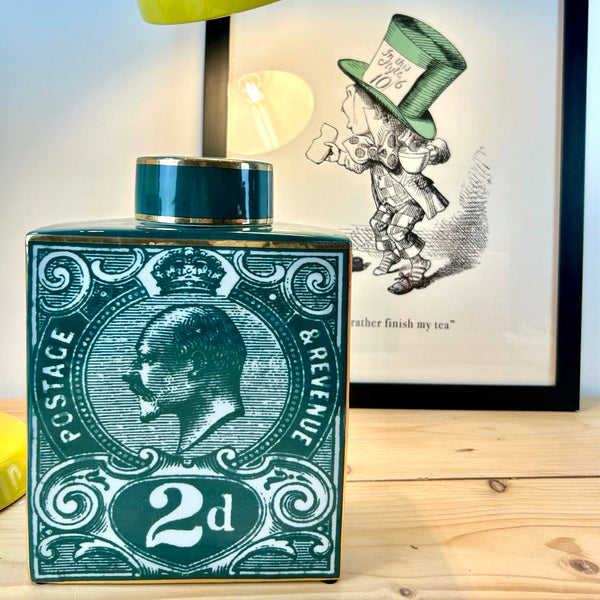 Postage Stamp Lidded Jar