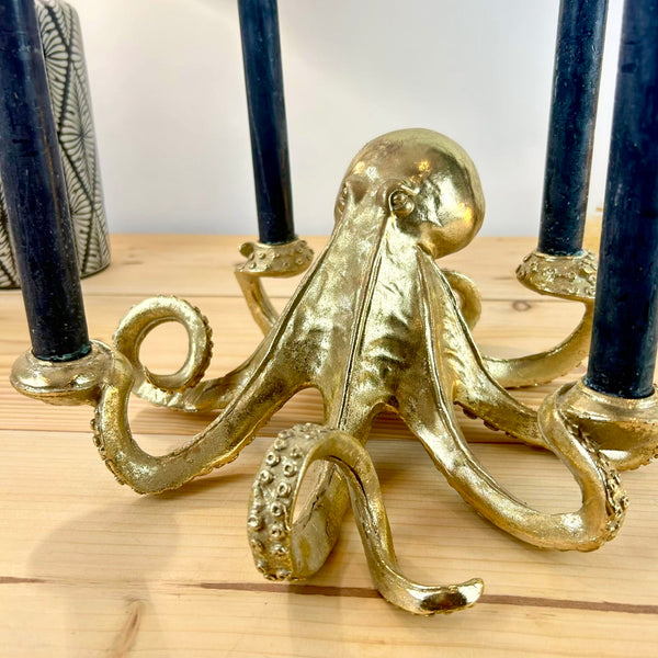 Silver Octopus Candle Holder