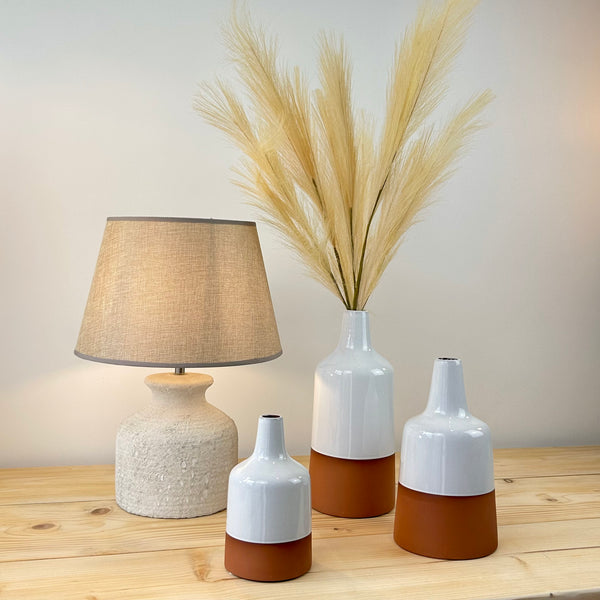 Tavira Ceramic and Terracotta Bottle Vase