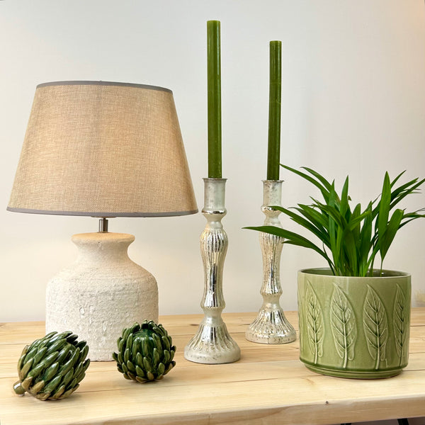 Antiqued Glass Candle Holder