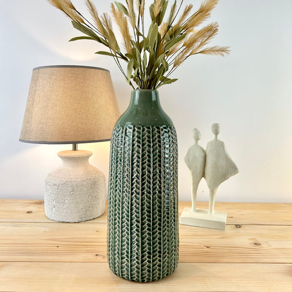 Off-White Herringbone Vase