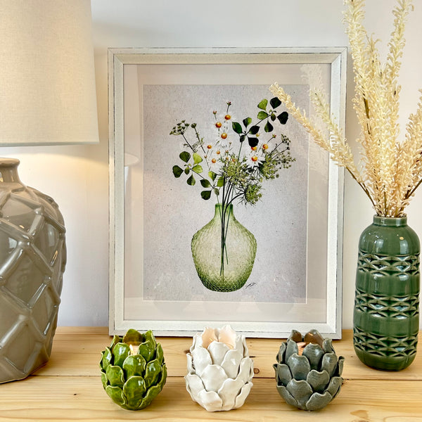 Ceramic Artichoke Tea Light Holder