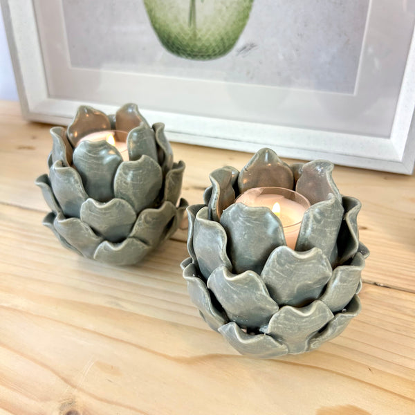 Ceramic Artichoke Tea Light Holder