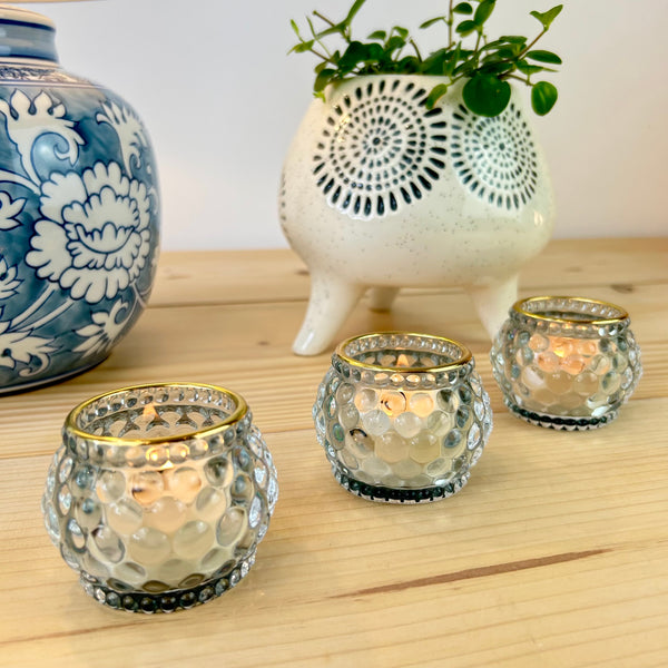 Bella Bobble Glass Tea Light Holder