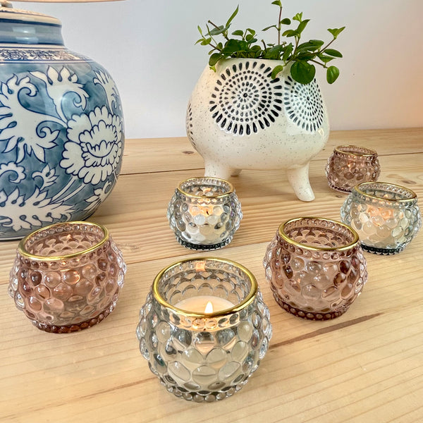 Bella Bobble Glass Tea Light Holder
