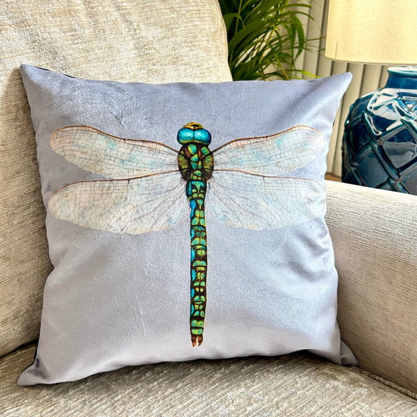 Velvet Dragonfly Cushion Soft Pink