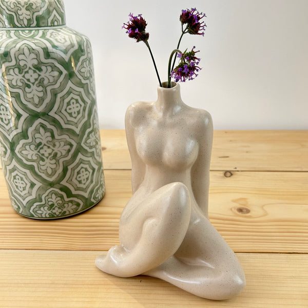 Sitting Female Pose Bud Vase