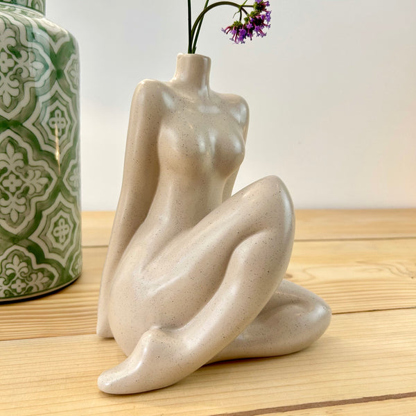 Sitting Female Pose Bud Vase