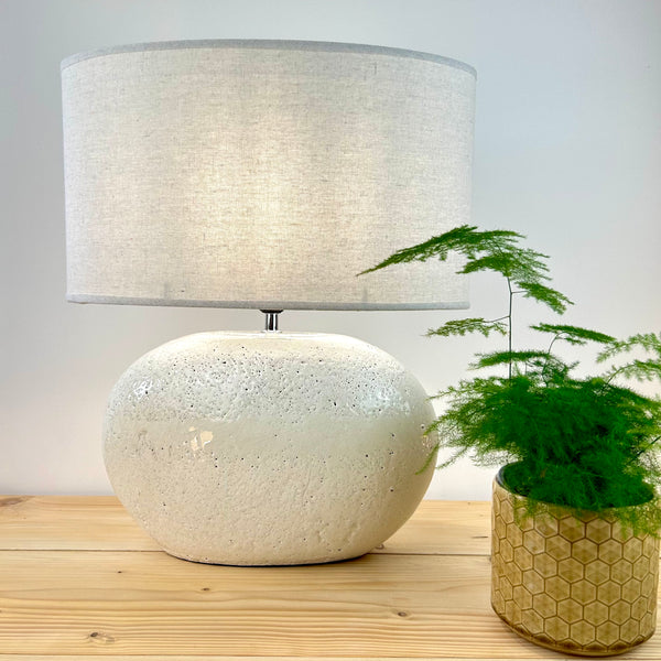 Tarifa Ceramic Stone Lamp With Shade