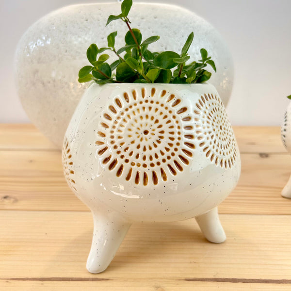Sunburst Tripod Plant Pot