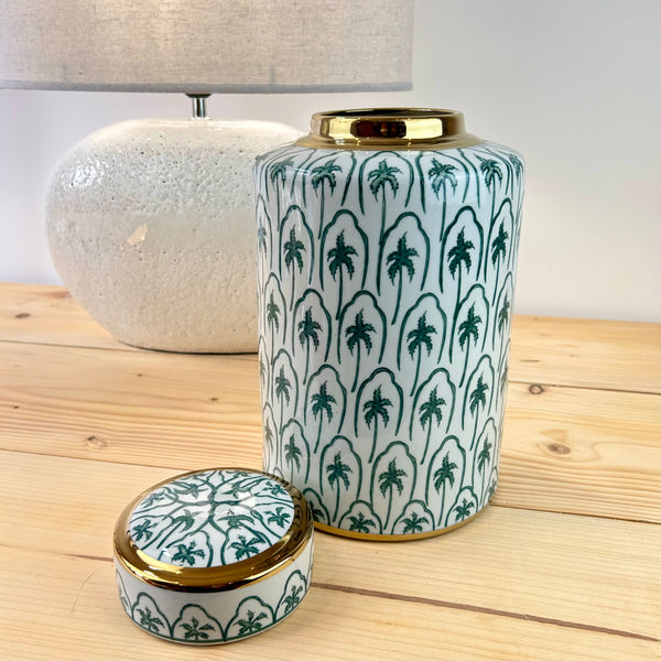 Palm Leaf Lidded Jar
