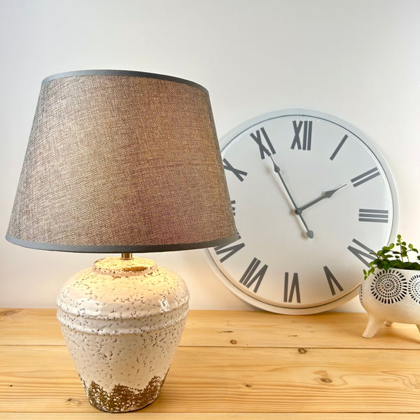 Portree Distressed Lamp Base with Shade