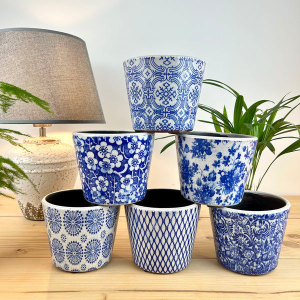 Blue Rustic Plant Pot