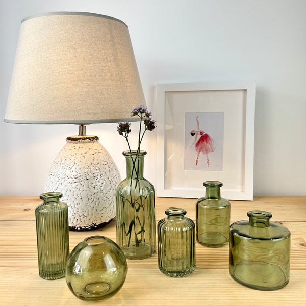 Vintage Green Bud Vases
