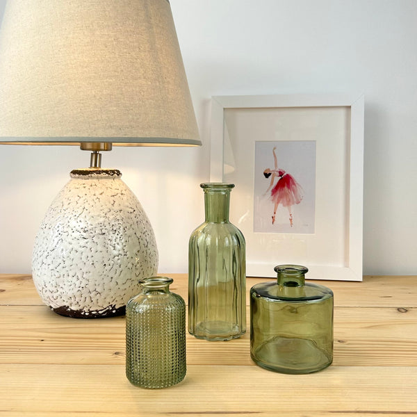 Vintage Green Bud Vases