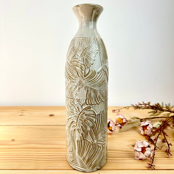 Embossed Leaf Vase