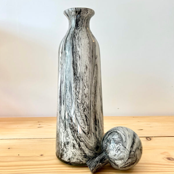 Hand Blown Marble Glass Bottle