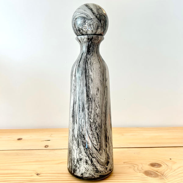 Hand Blown Marble Glass Bottle