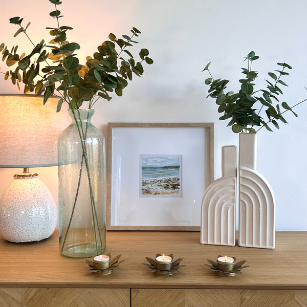 Hand Blown Recycled Glass Bottle Vase