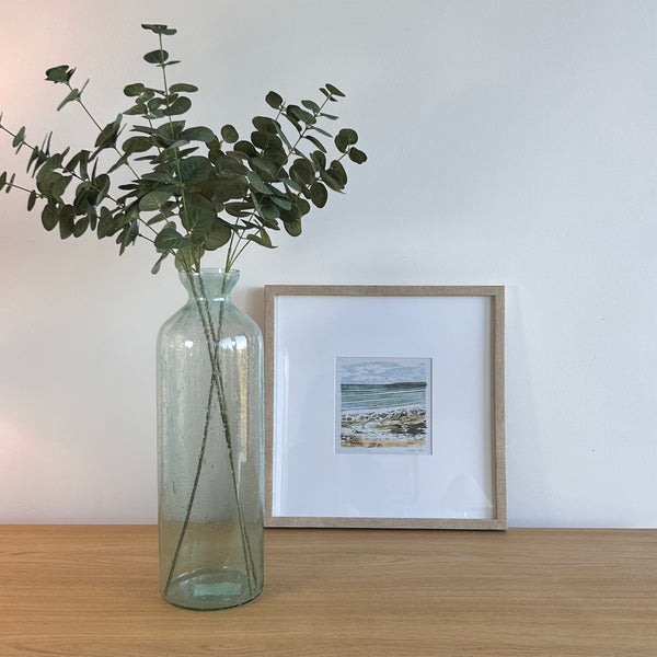 Hand Blown Recycled Glass Bottle Vase
