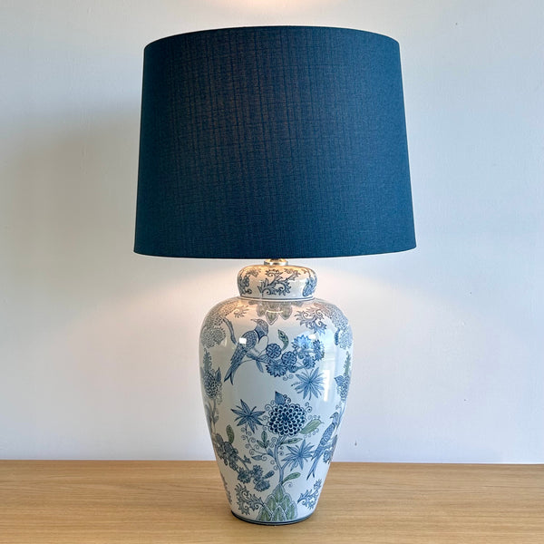 Botanical Ceramic Lamp with Shade