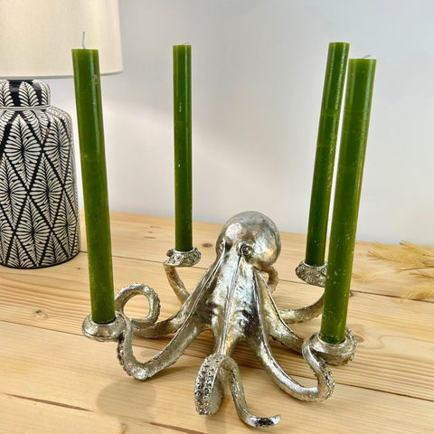 Silver Octopus Candle Holder