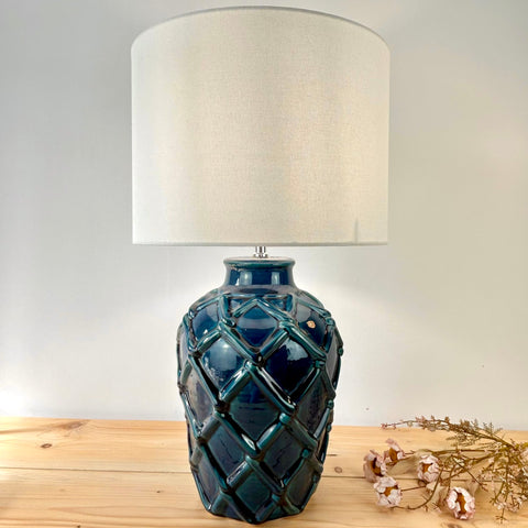 Blue Rye Lamp with Shade
