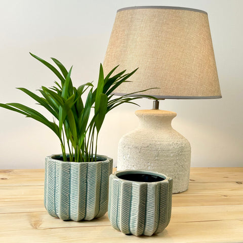 Herringbone Textured Plant Pot