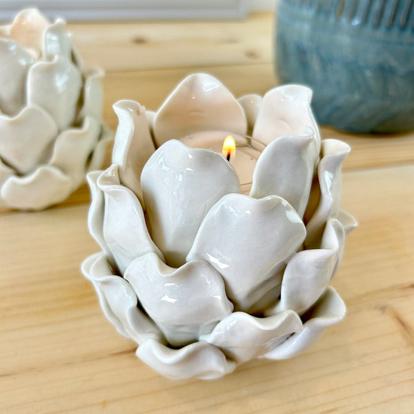 Ceramic Artichoke Tea Light Holder