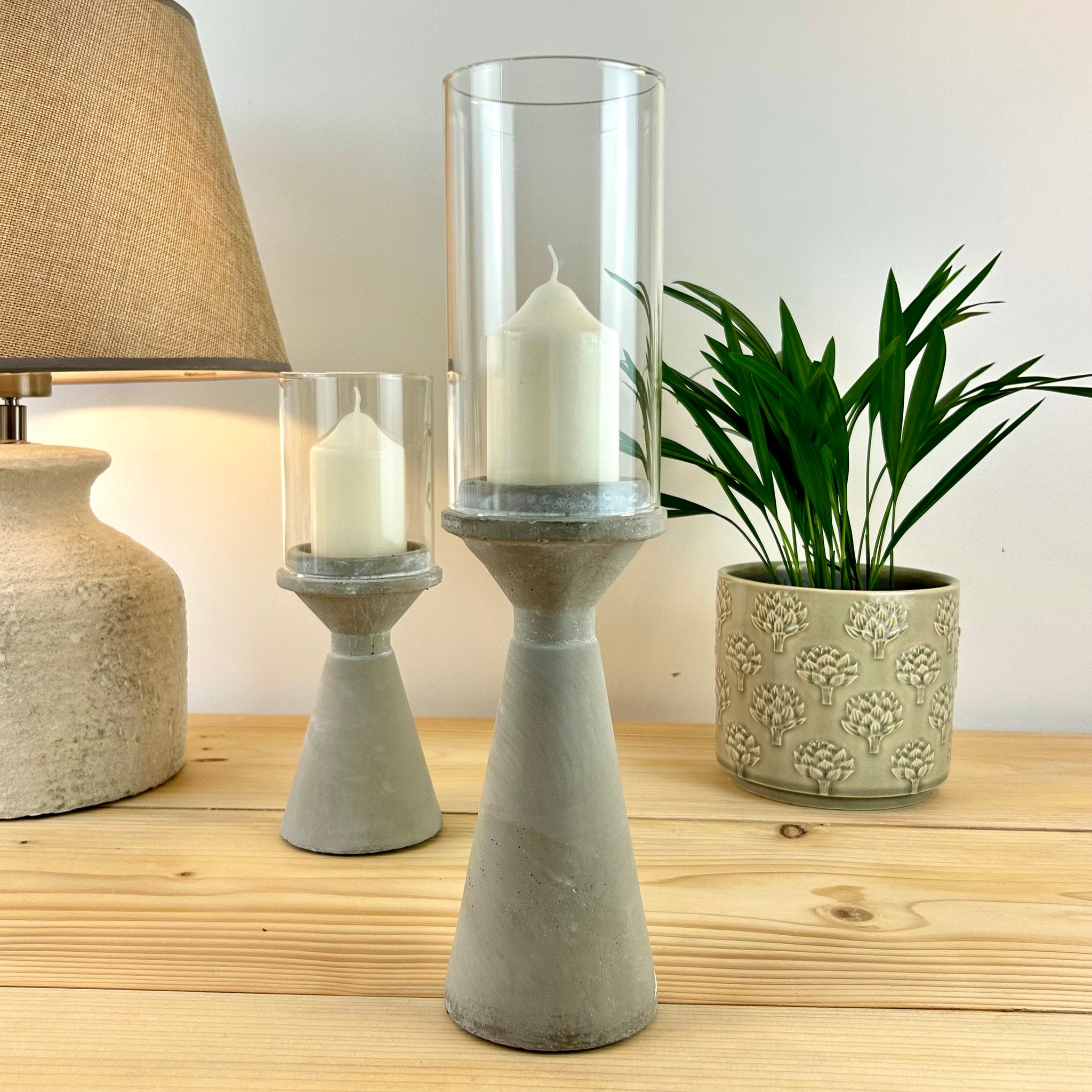 Concrete Hurricane Candle Holders