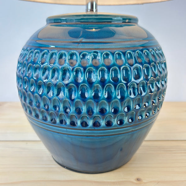 Denia Textured Ceramic Glaze Lamp with Shade