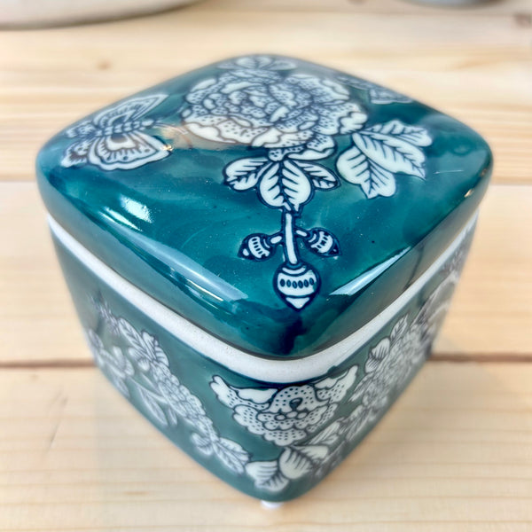 Floral Lidded Ceramic Box