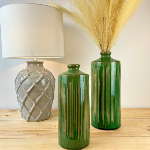 Green Linear Vase