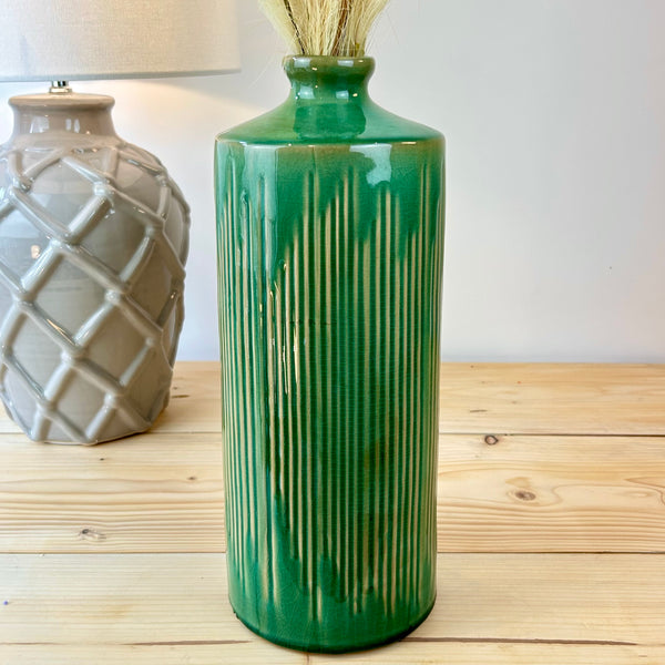 Green Linear Vase