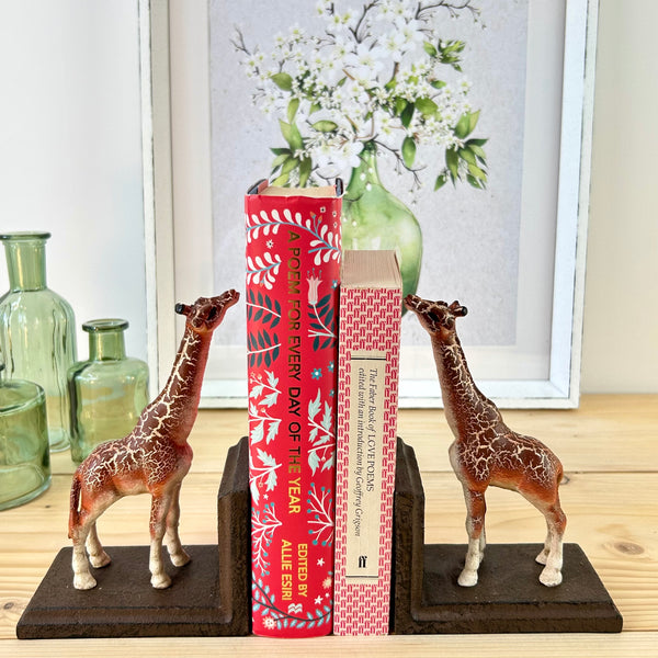 Cast Iron Giraffe Bookends