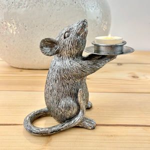 Silver Mice Candle Holder