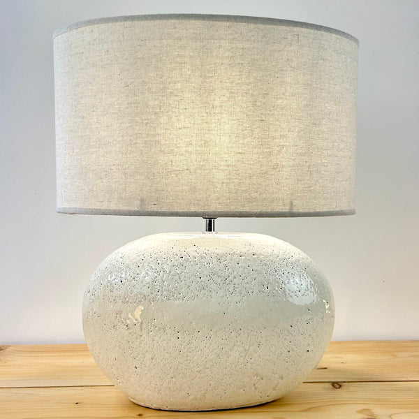 Tarifa Ceramic Stone Lamp With Shade