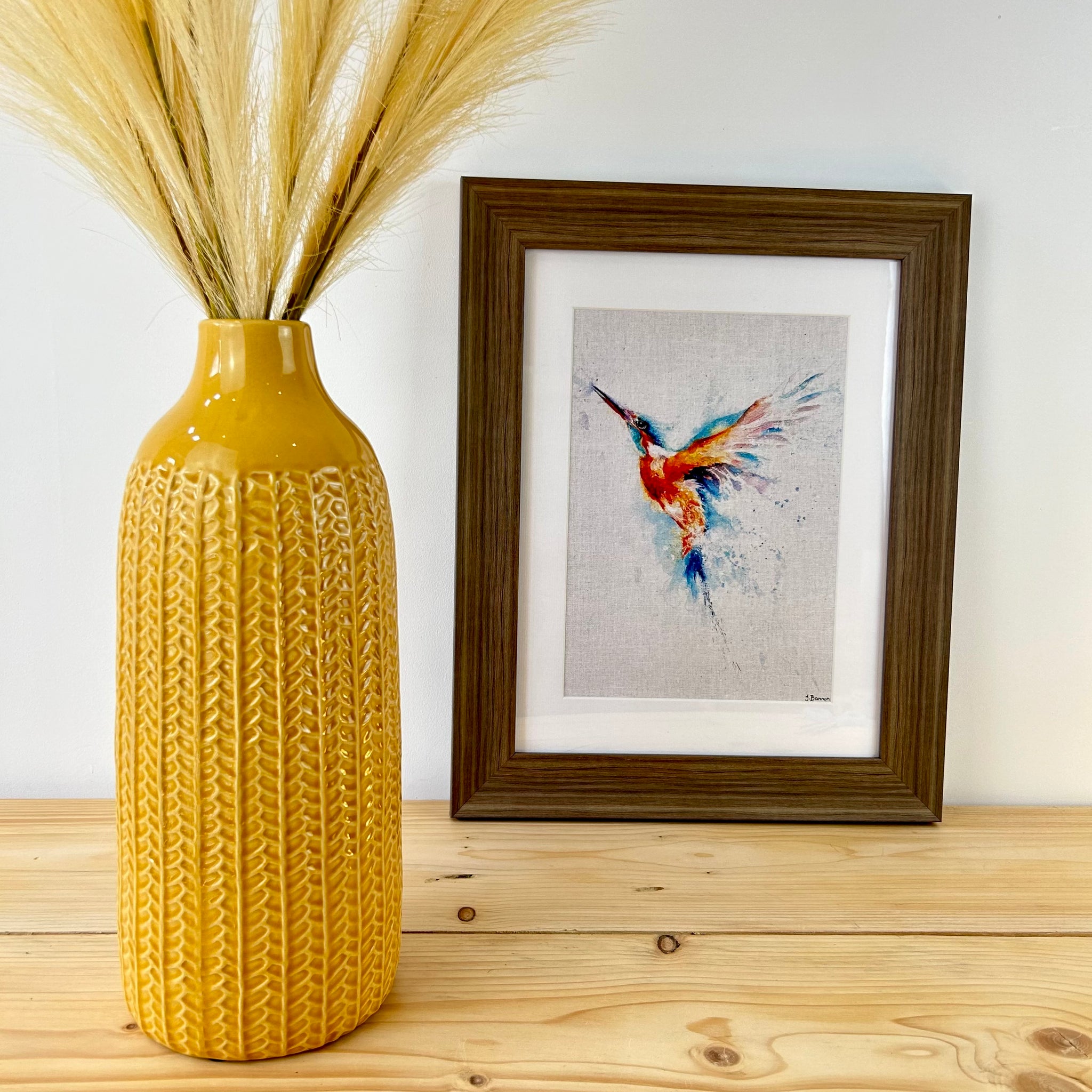 Mustard Herringbone Vase