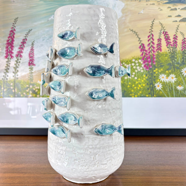 Ceramic 3D Relief Fish Vase