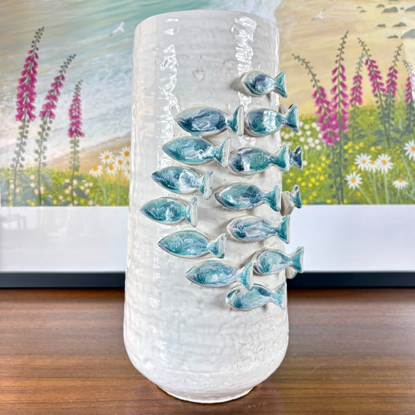 Ceramic 3D Relief Fish Vase