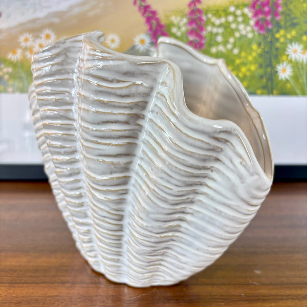 Ceramic Clam Shell Vase