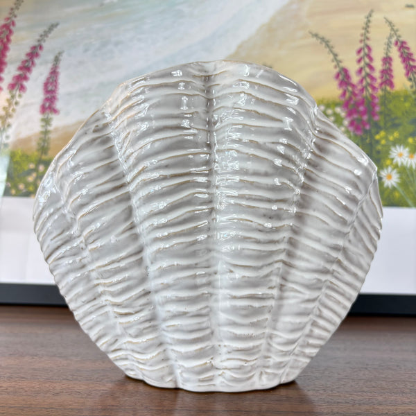 Ceramic Clam Shell Vase