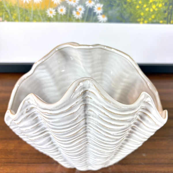 Ceramic Clam Shell Vase