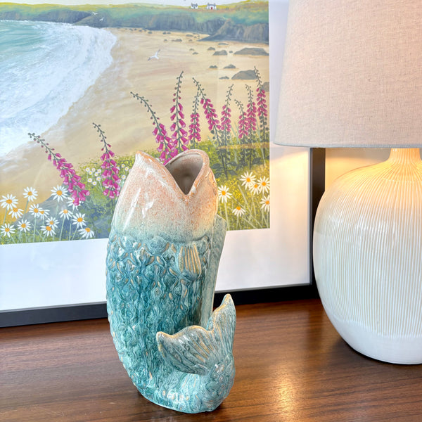 Two Tone Ceramic Fish Vase