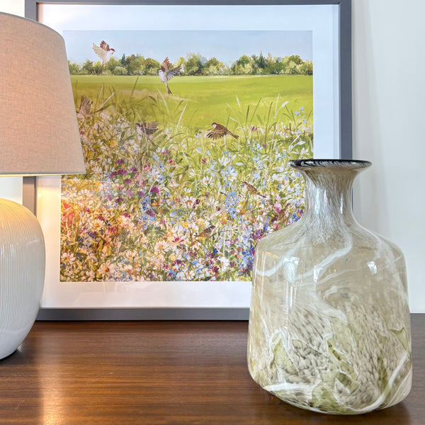 Hand Blown Green Glass Vase