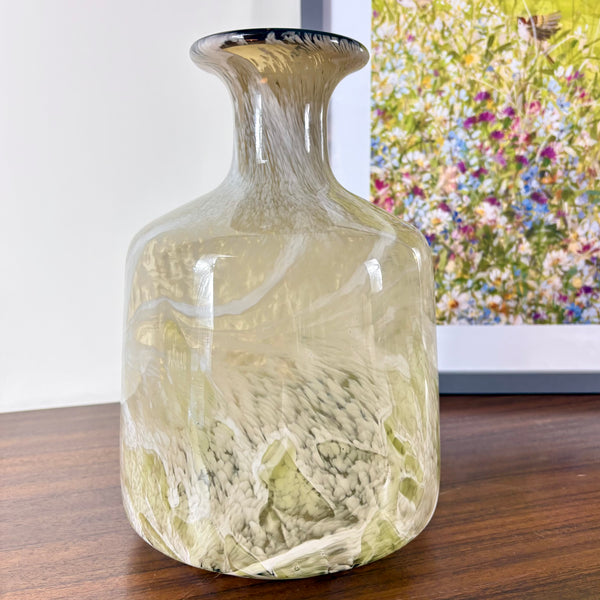 Hand Blown Green Glass Vase
