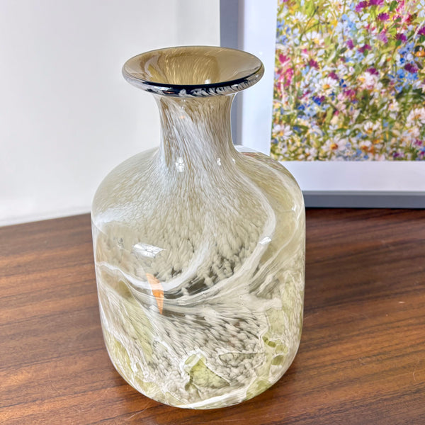Hand Blown Green Glass Vase