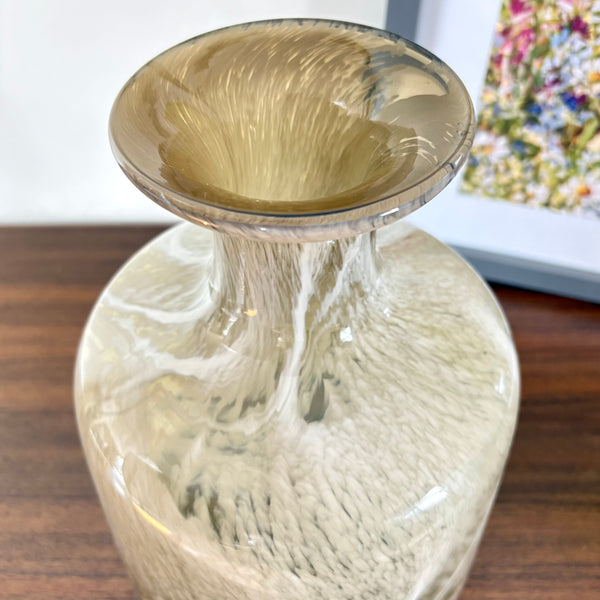 Hand Blown Green Glass Vase