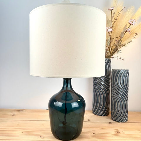 Recycled Glass Blue Lamp